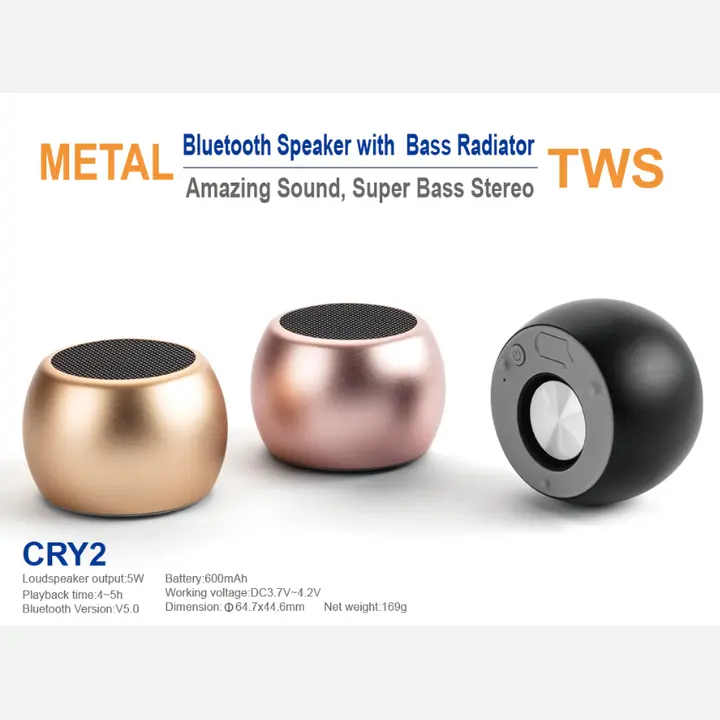Strong Bass Pairable Stereo BT Speaker with bass radiator